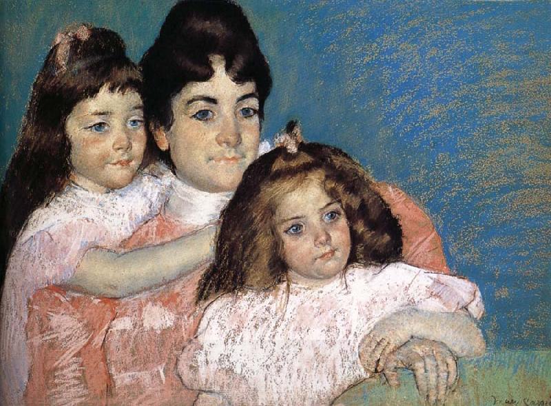 Mary Cassatt The Lady and her two daughter China oil painting art